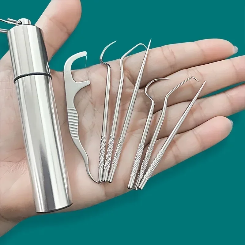 Palillo limpiador dental de acero inoxidable portátil para sarro - imagen 5