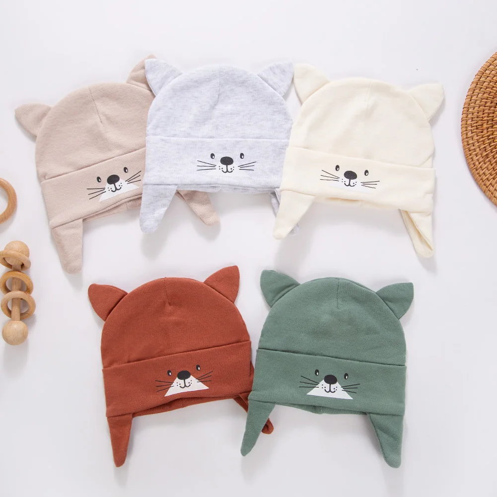 Gorro turbante de algodón suave para bebés y niños – estilo gato - imagen 3