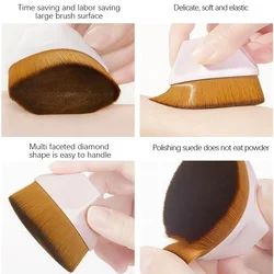 Brocha de maquillaje suave para polvo, rubor y base portátil