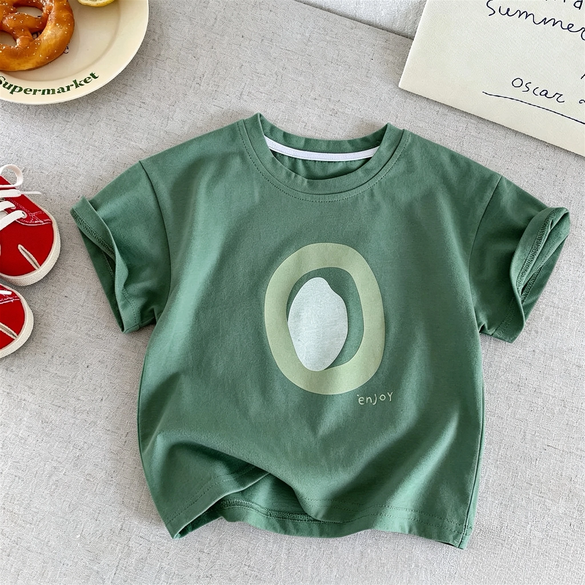 Camiseta manga corta estampada con cuello redondo para niños - imagen 2