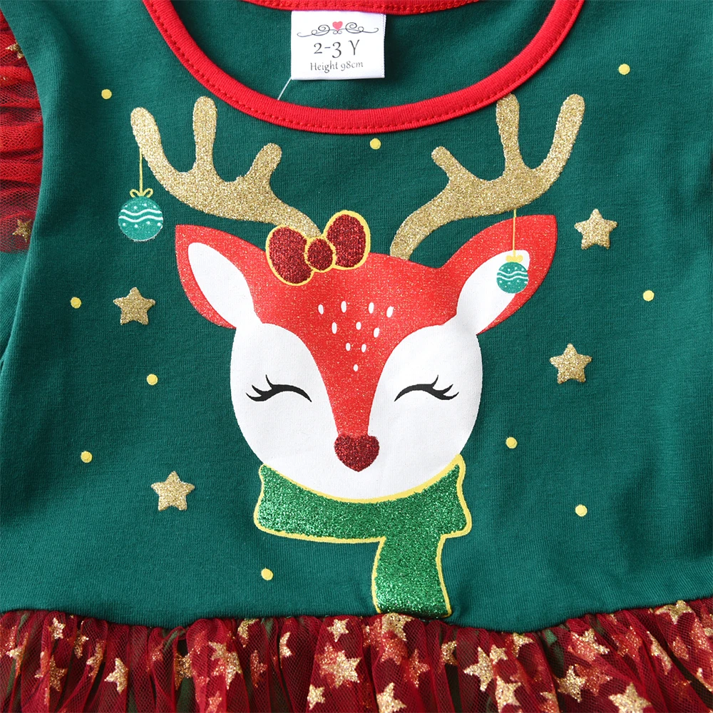 Vestido princesa DXTON para niña: malla con estampado de alces - imagen 3