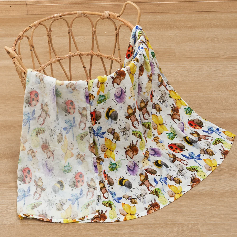 Manta muselina de algodón de bambú para bebé – Suave envolvente HappyFlute - imagen 5