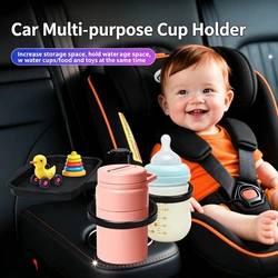 Portavasos para coche con bandeja giratoria 360°