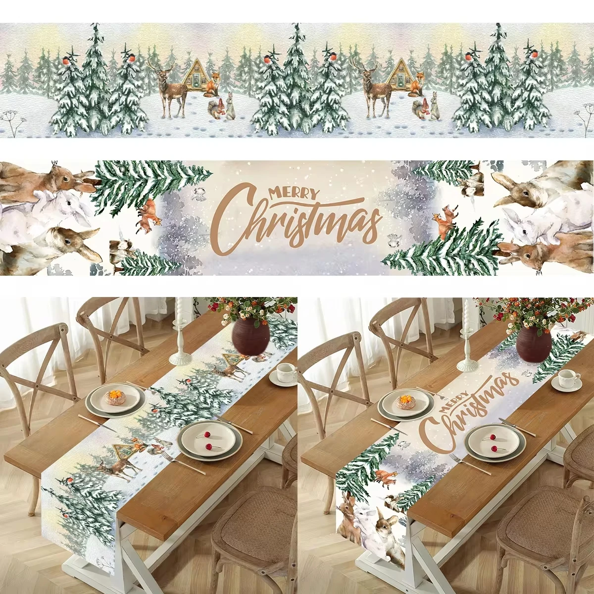 Camino de mesa de Navidad para decoración del hogar festiva - imagen 4