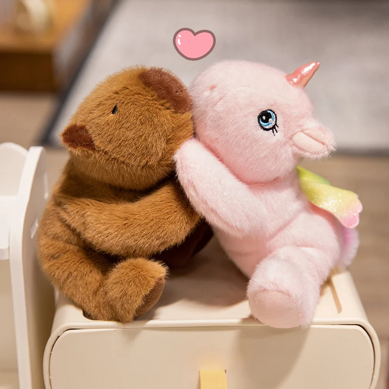 Llavero de peluche capibara para mochila, colgante tierno - imagen 2