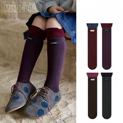 Calcetines de algodón peinado tobilleros con encaje para niños
