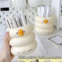 Portalápices kawaii redondo con diseño animado y gran capacidad