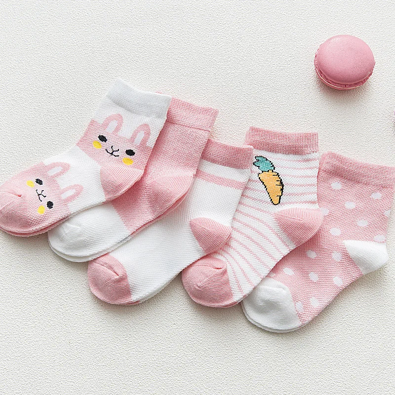 Calcetines altos de algodón para niños conejos malla transpirable - imagen 2