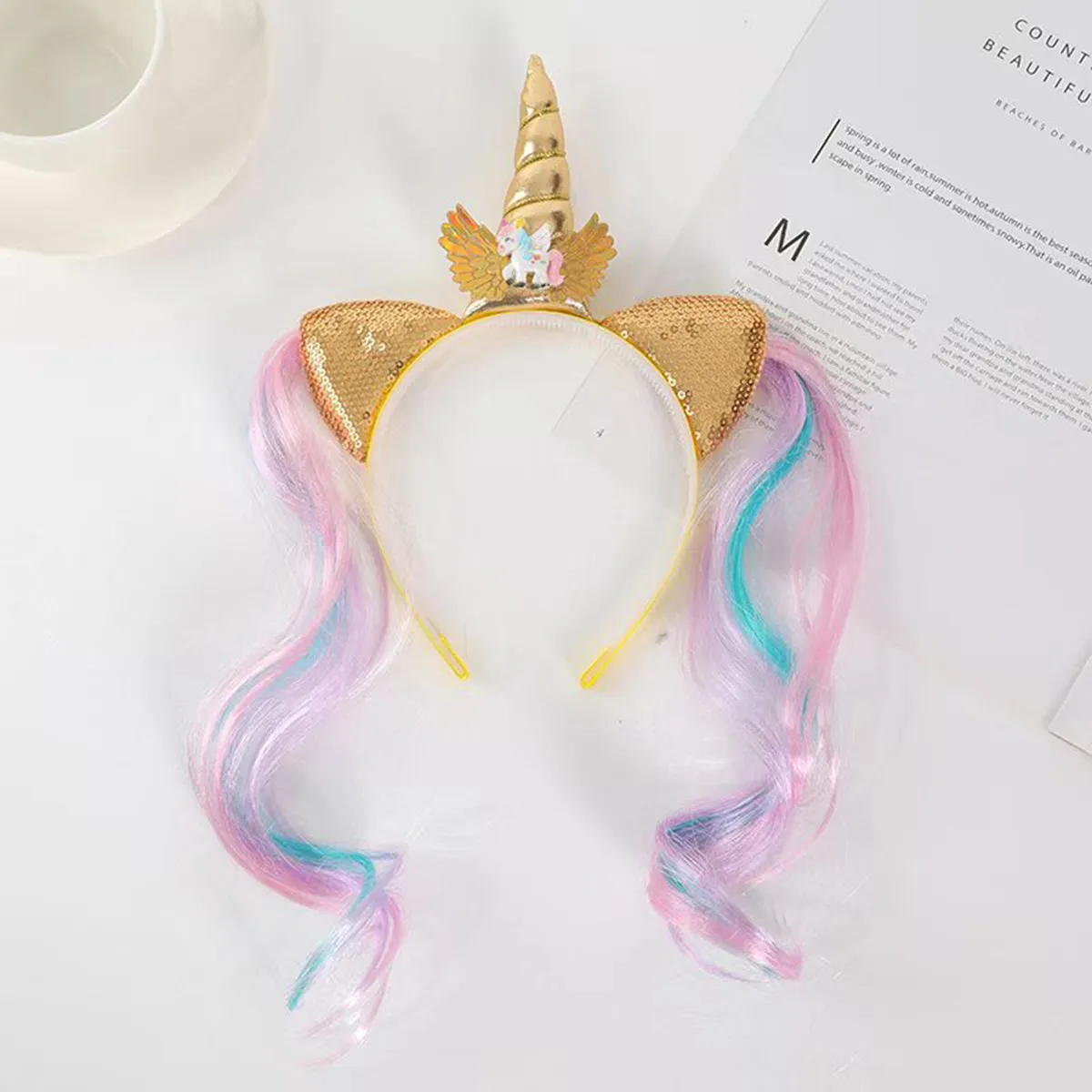 Diadema de unicornio para cumpleaños de niña – Accesorio cabello bebé