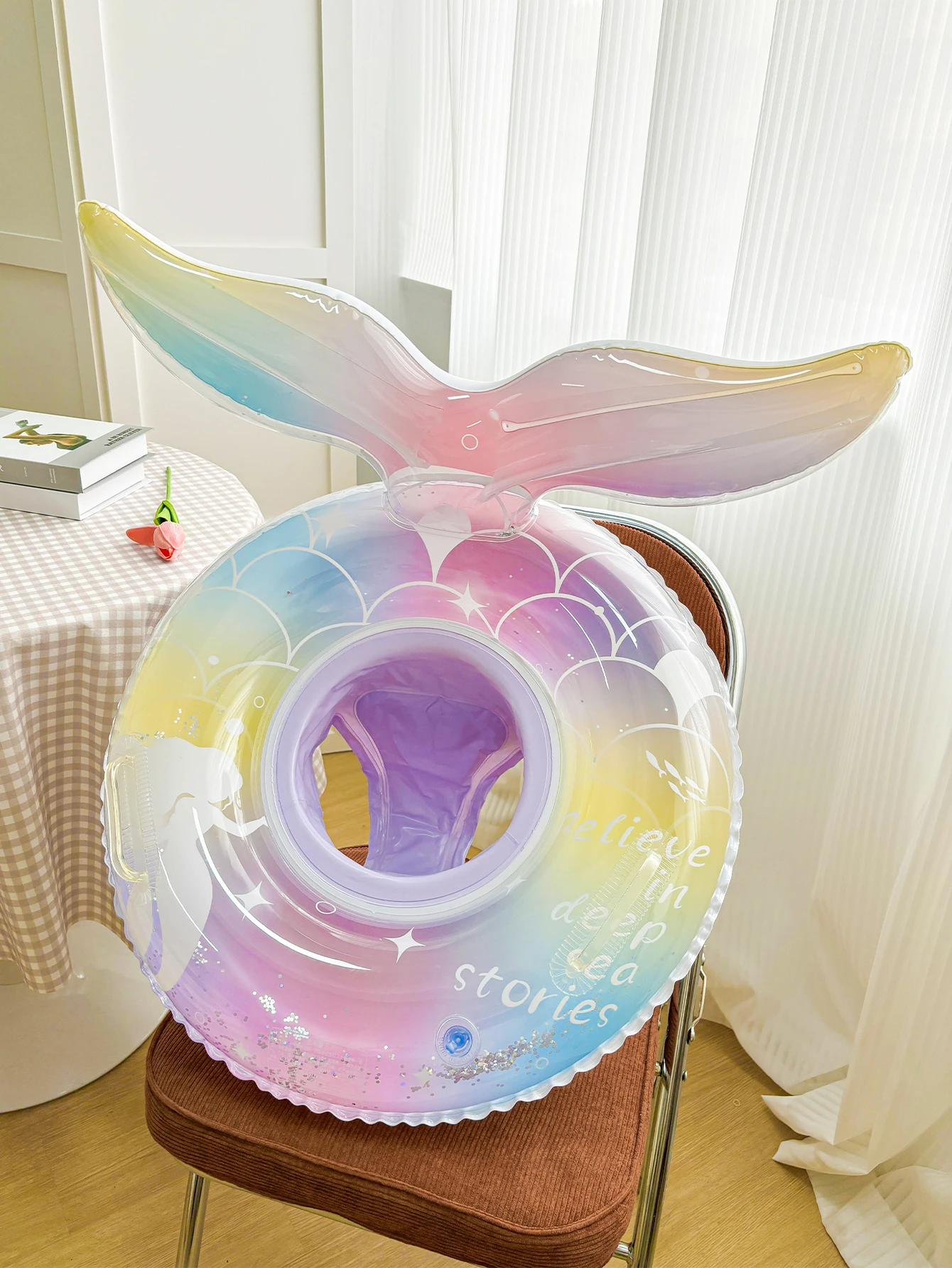 Juguete flotante de sirena con bolsillo lateral para niños