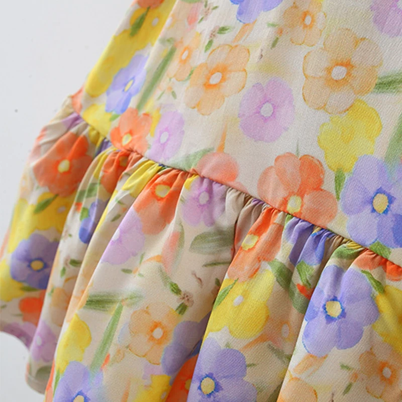 Vestido de bebé sin mangas de algodón con flores y sombrero de sol - imagen 5