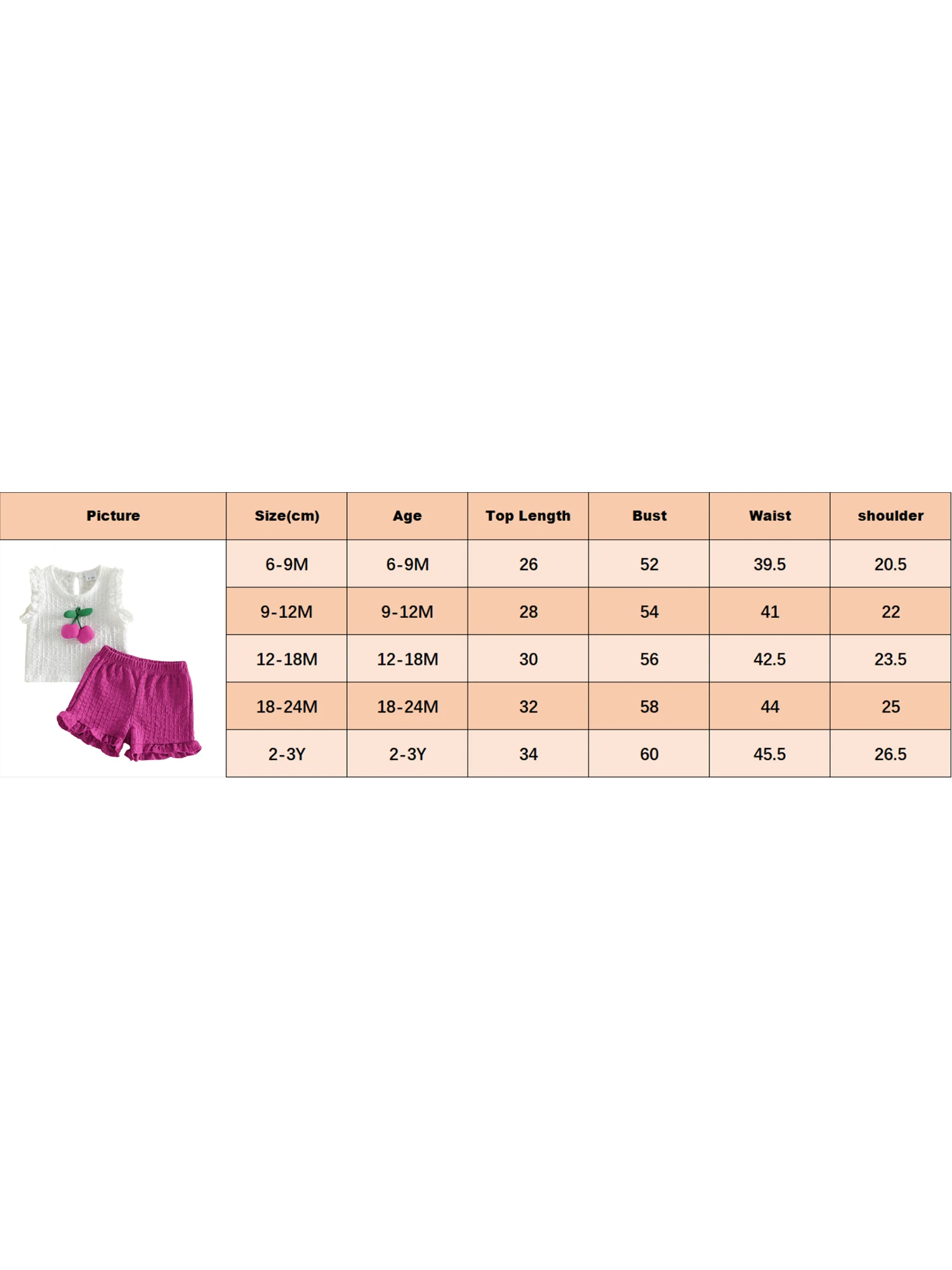Conjunto de verano niña pequeña con detalles de volantes y cuello decorativo