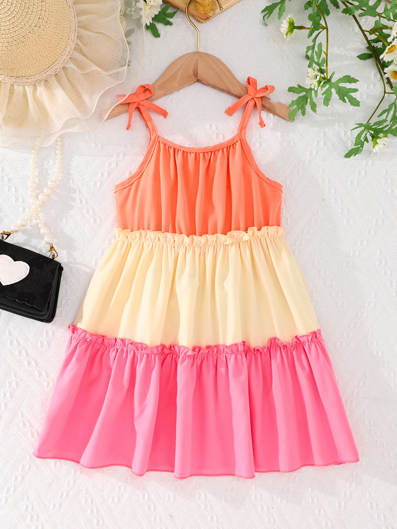 Vestido de verano largo para niña estilo deslizante de playa