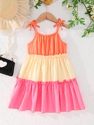 Vestido de verano largo para niña estilo deslizante de playa