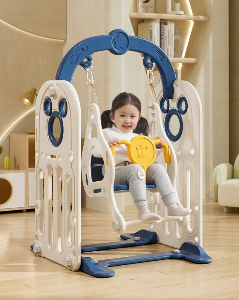 Columpio infantil de madera con asientos