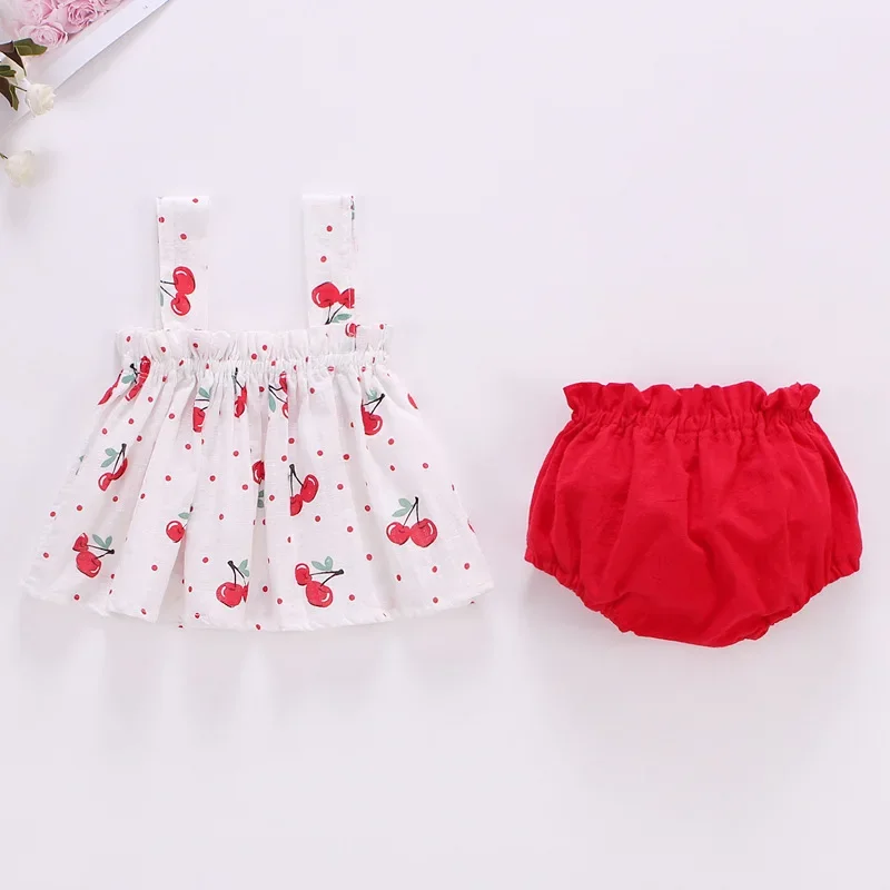 Conjunto verano niña vestido y braguitas de algodón suave ligero