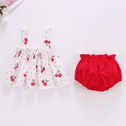 Conjunto verano niña vestido y braguitas de algodón suave ligero