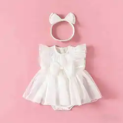 Vestido de verano para bebé niña estilo princesa, tejido ligero
