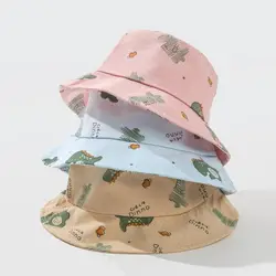 Sombrero pescador anti-UV de dinosaurios para niños y niñas