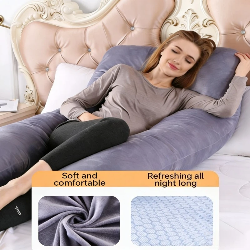 Almohada de maternidad U en algodón para dormir de lado - imagen 2