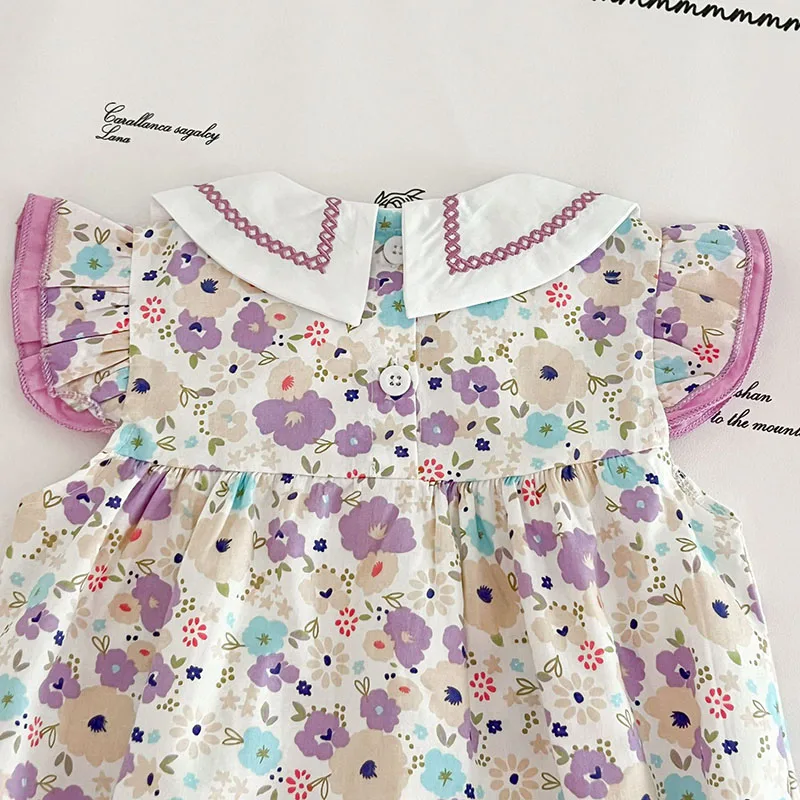 Body MILANCEL floral morado bordado para bebé - imagen 2