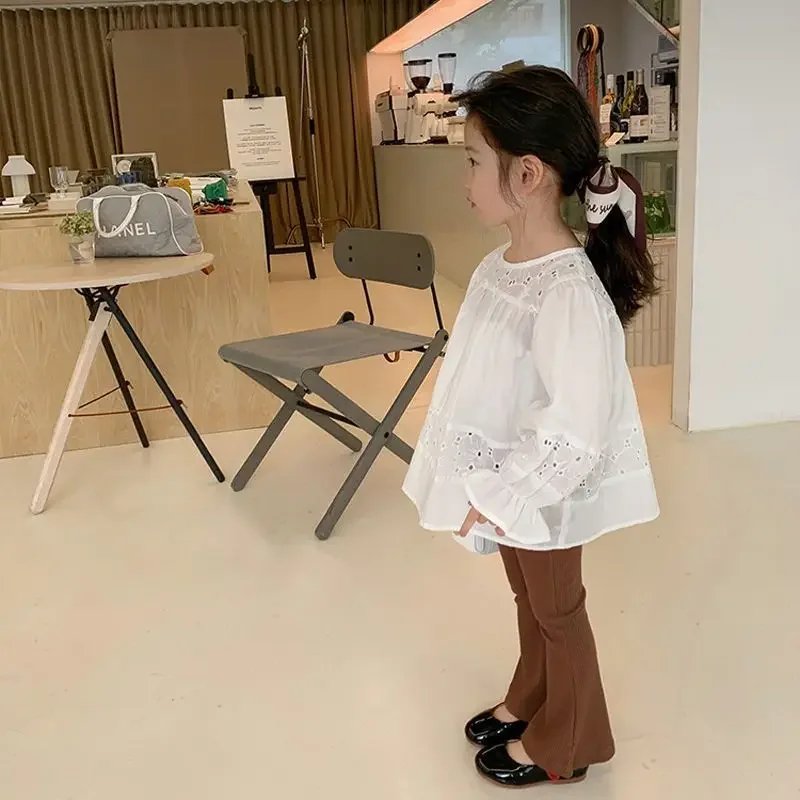 Pantalones acampanados elásticos de primavera-otoño para niñas - imagen 3
