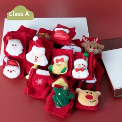 Calcetines altos navideños de punto para niños y niñas de invierno