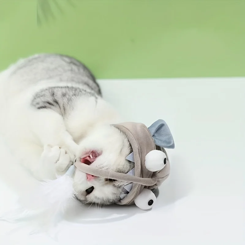 Juguete interactivo con sombrero ajustable para gatos – Accesorio divertido - imagen 2