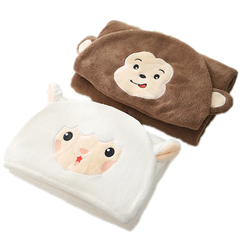 Toalla poncho con capucha de lana para niños – súper absorbente - imagen 4