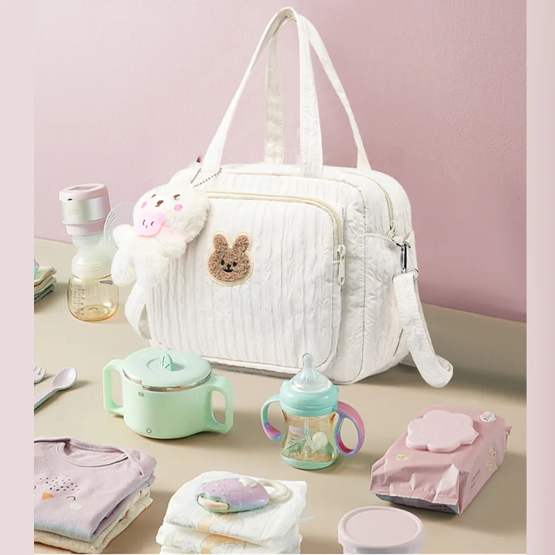 Bolsa para pañales de algodón – Organizador mamá y bebé portátil - imagen 3