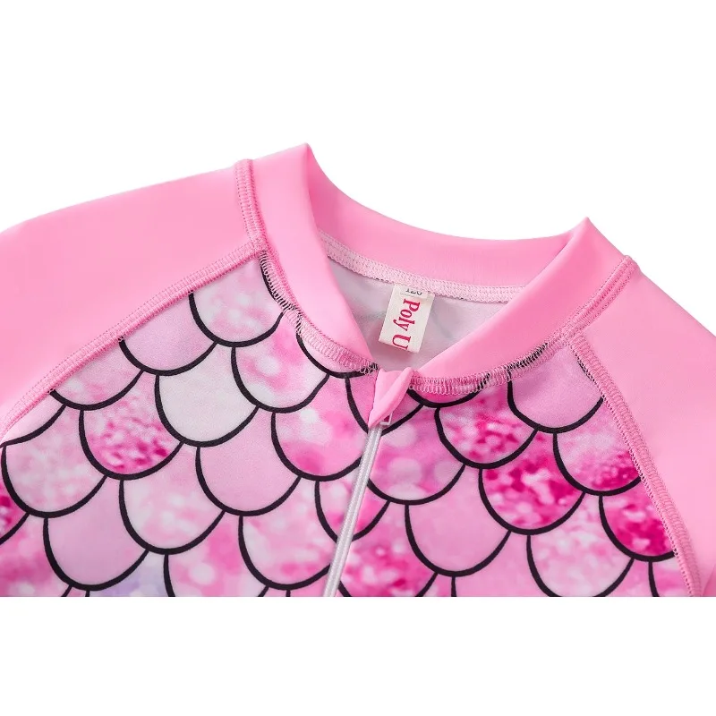 Traje de baño niña una pieza manga larga UV – estampado escamas 3D - imagen 4