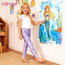 DXTON Leggings de otoño para niñas – Pantalón largo exterior cómodo