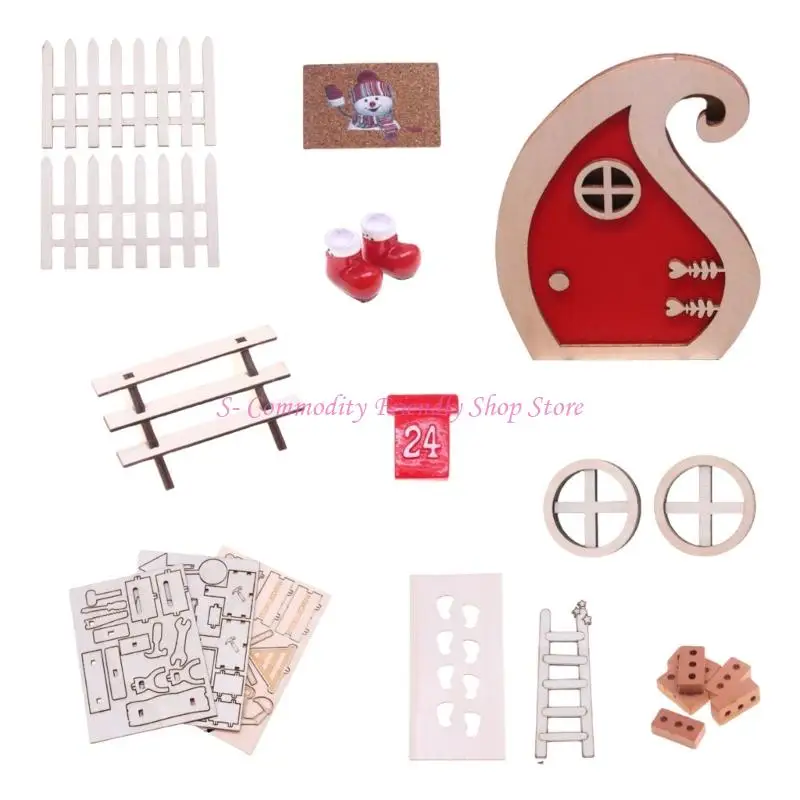 Accesorios para casas de muñecas navideñas: juego educativo puertas - imagen 4