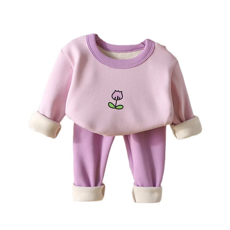 Conjunto de lana para niña con jersey de manga larga y pantalón - imagen 4