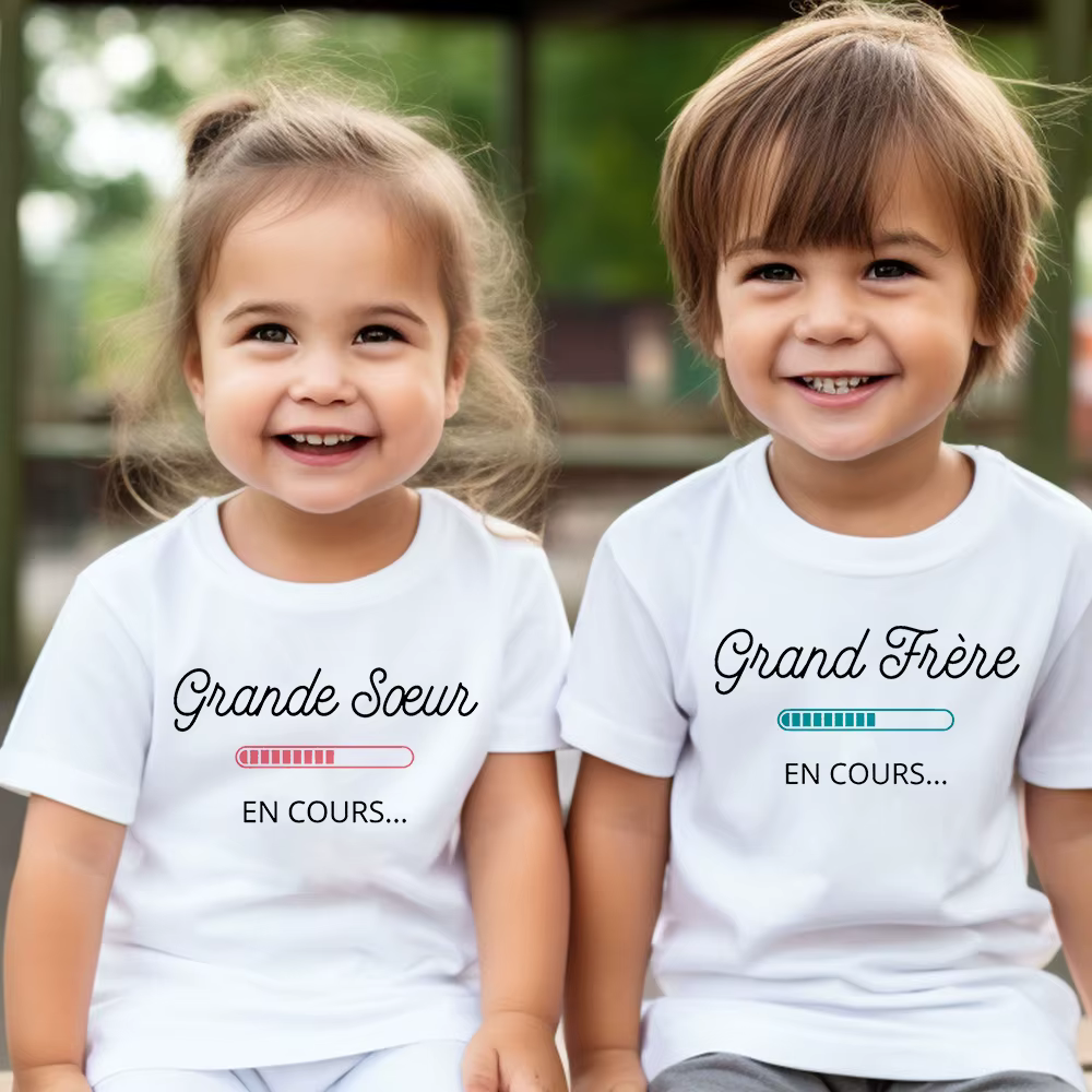 Camiseta anuncia hermano mayor – Diseño infantil original para niño y niña - imagen 3