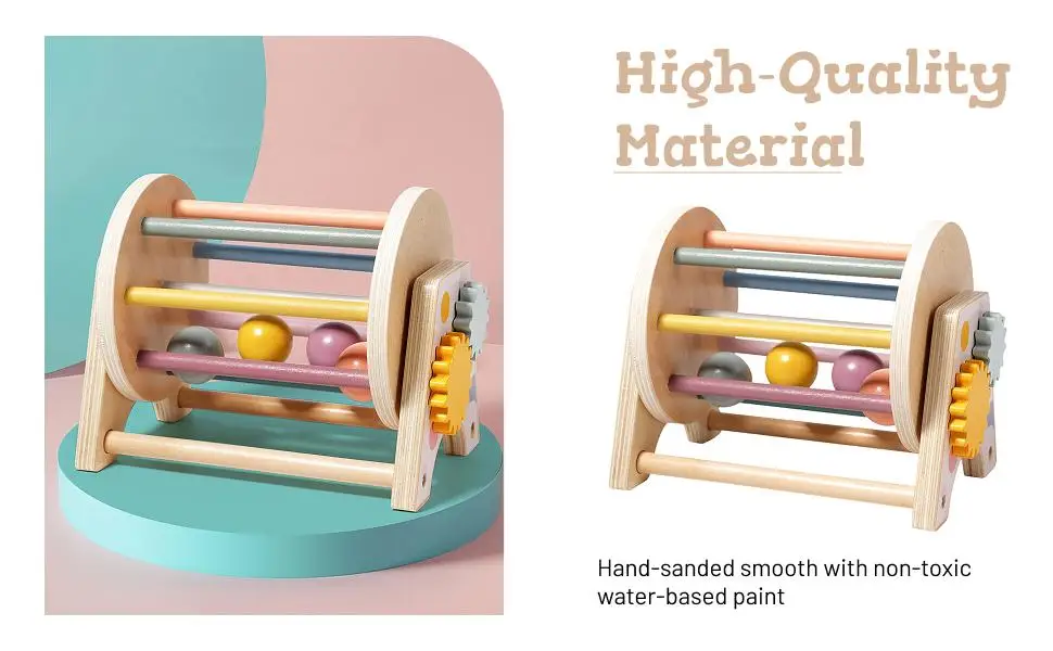 Juguete Montessori tambor rodante para motricidad y coordinación - imagen 2