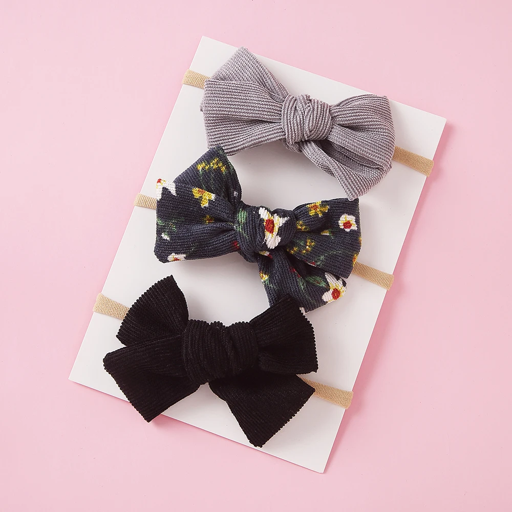 Diadema bebé de algodón con lazo estampado para niña - imagen 2