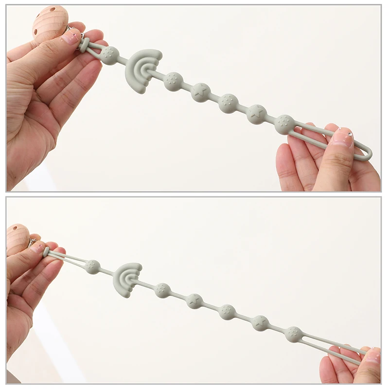 Portachupetes de silicona arcoíris anti‑pérdida para bebé - imagen 4