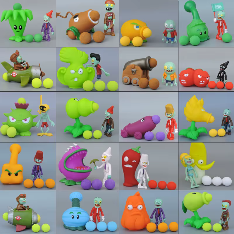 Figura Peashooter en pose defensiva