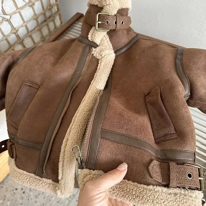 Chaqueta de invierno infantil con capucha y forro polar suave - imagen 3