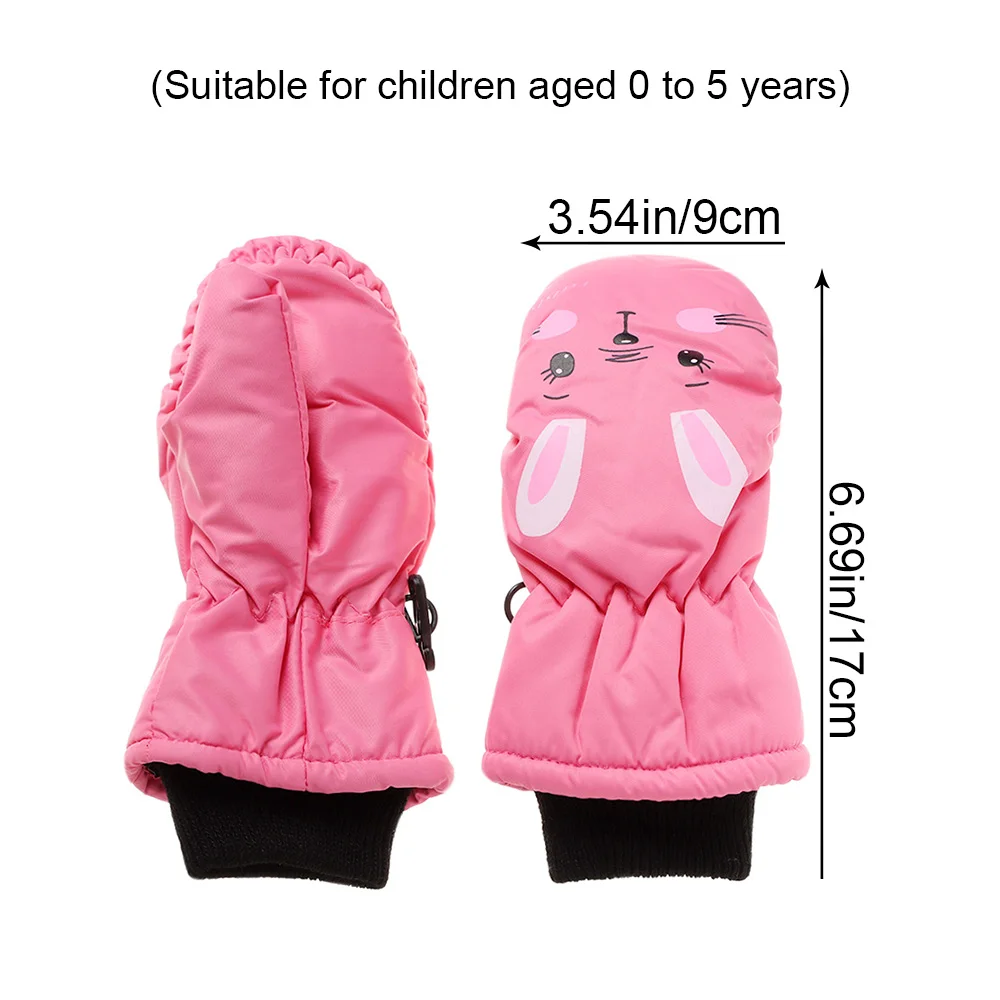 Guantes de nieve infantiles impermeables con orejas conejo - imagen 5