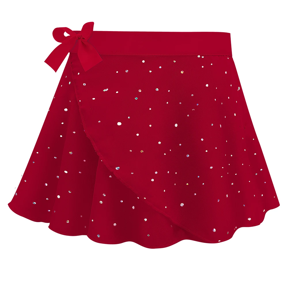 Falda de ballet cruzada con tutú brillante ajustable para niña