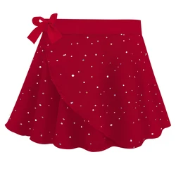Falda de ballet cruzada con tutú brillante ajustable para niña