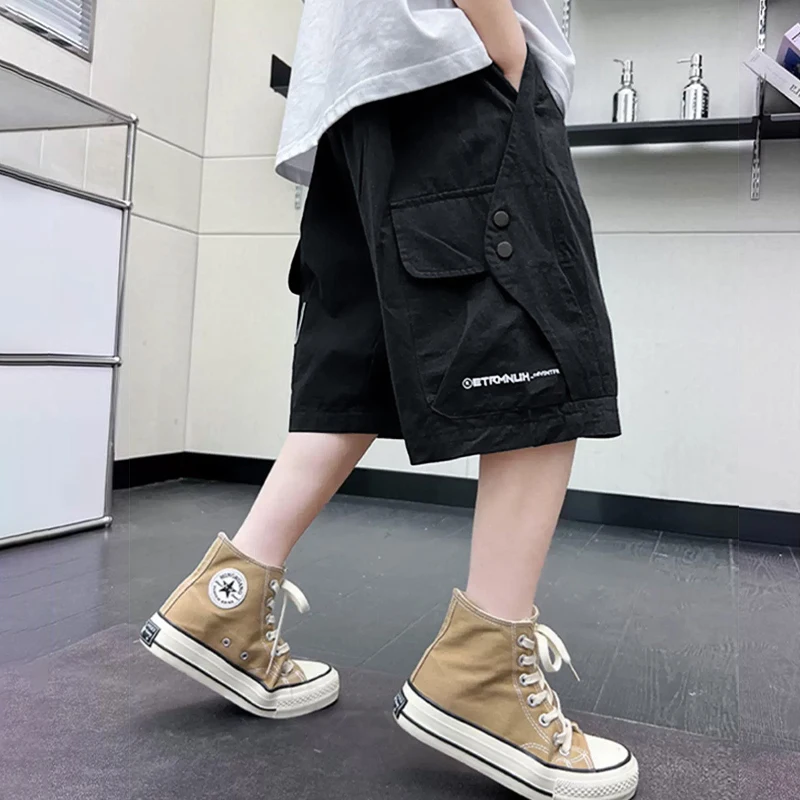 Pantalones cortos de algodón para adolescentes – holgados y lisos - imagen 2