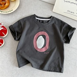 Camiseta manga corta estampada con cuello redondo para niños