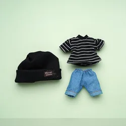 Conjunto de ropa para muñecas BJD con camiseta vaquera y gorro