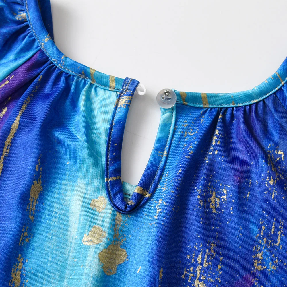 DXTON vestido princesa manga acampanada para niñas verano playa - imagen 3