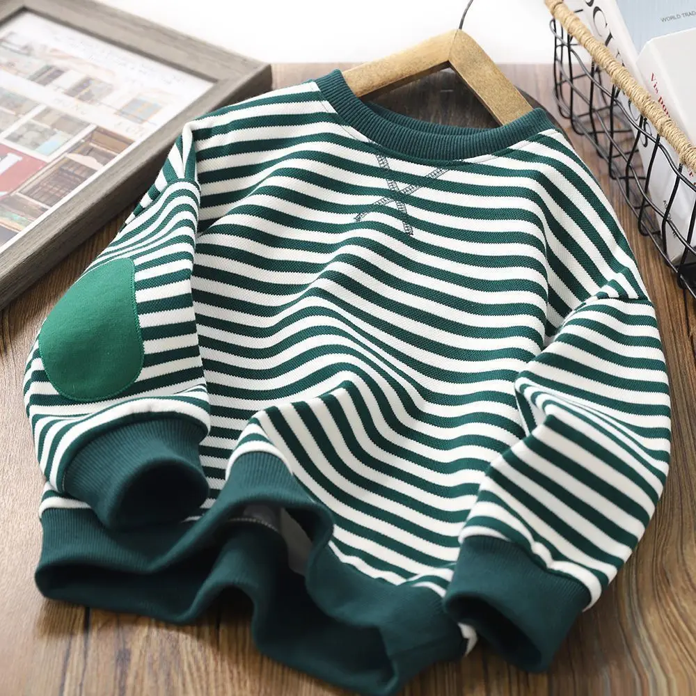 Sudadera a rayas infantil para otoño y primavera, estilo deportivo - imagen 4