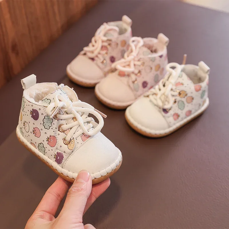 Botas nieve niña felpa suave antideslizantes con oso invierno - imagen 3