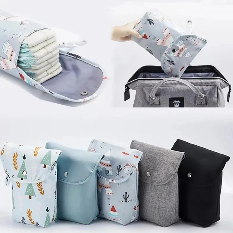 Bolsa de pañales impermeable para bebé con compartimento seco y húmedo